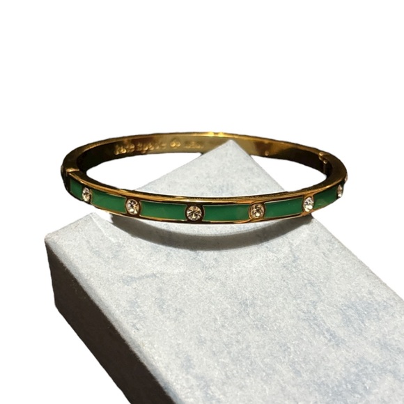 Kate Spade Green and Gold Bangle with Gem Accents - Picture 2 of 4